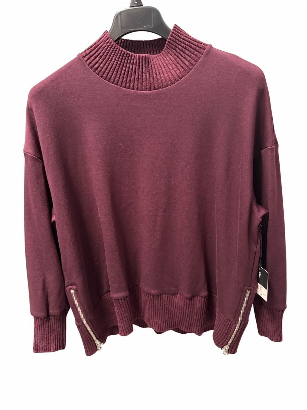 Simply Vera Vera Wang Women’s Petite Large Purple Mock Neck Side Zip Sweater NWT